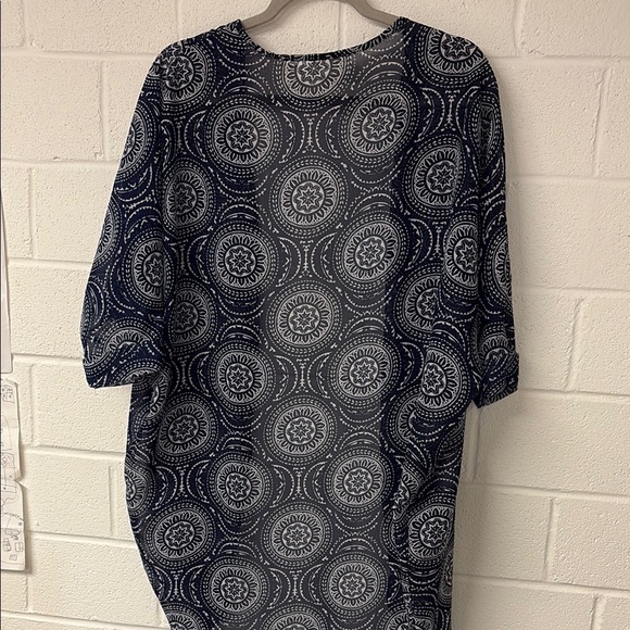 Navy Blue Patterned Kimono - Picture 5 of 5